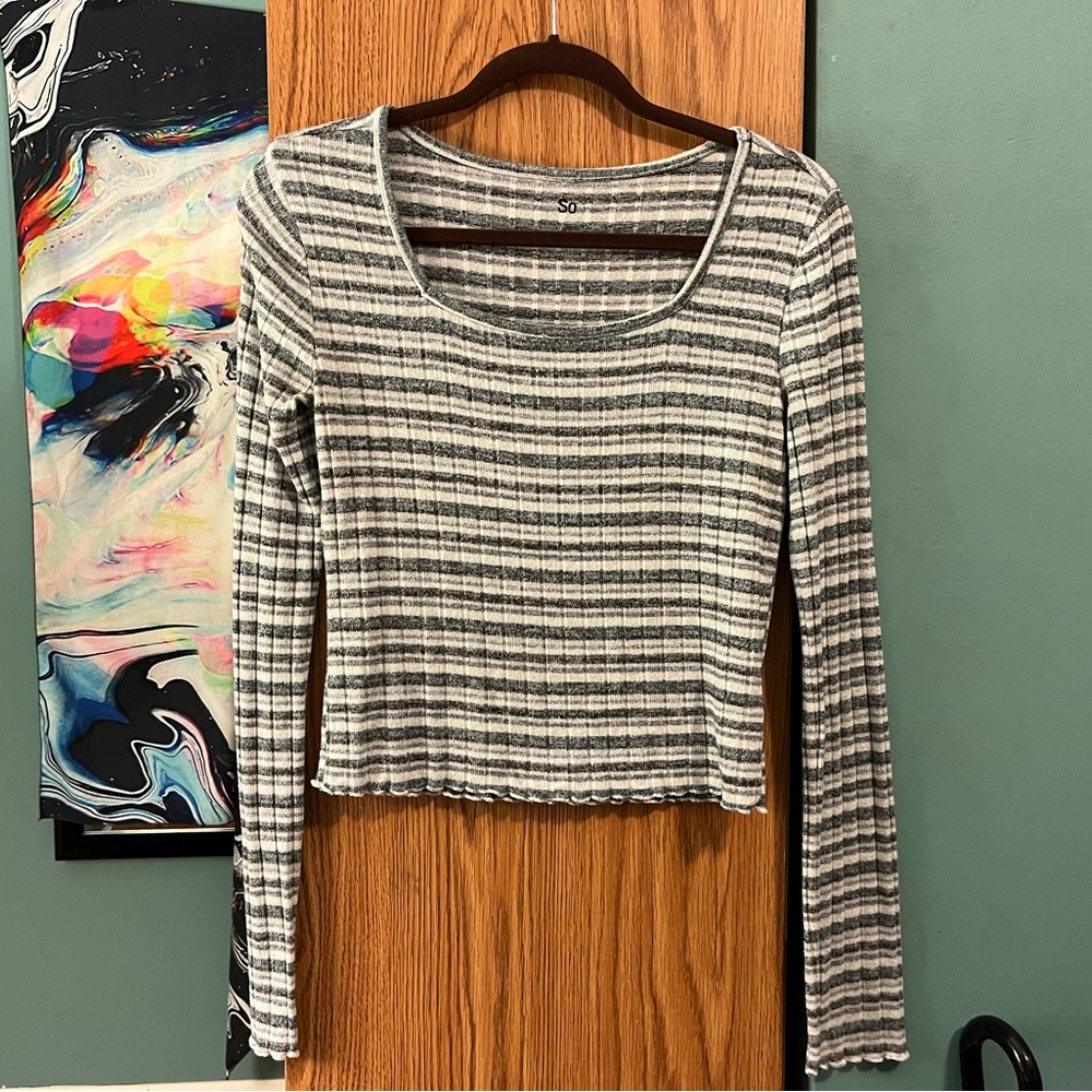 Striped Ribbed Crop Top